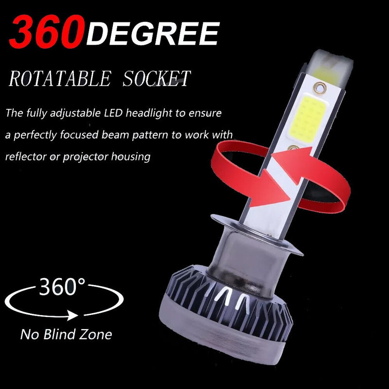 6000K LED Headlight Hi-Lo Beam Fog Light Bulbs for Cadillac Escalade