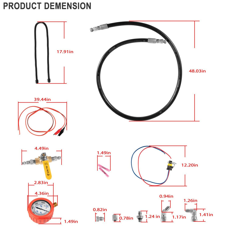 HPOP Test Tool High Pressure Air Leak Gauge Kit for Ford 6.0L 7.3L