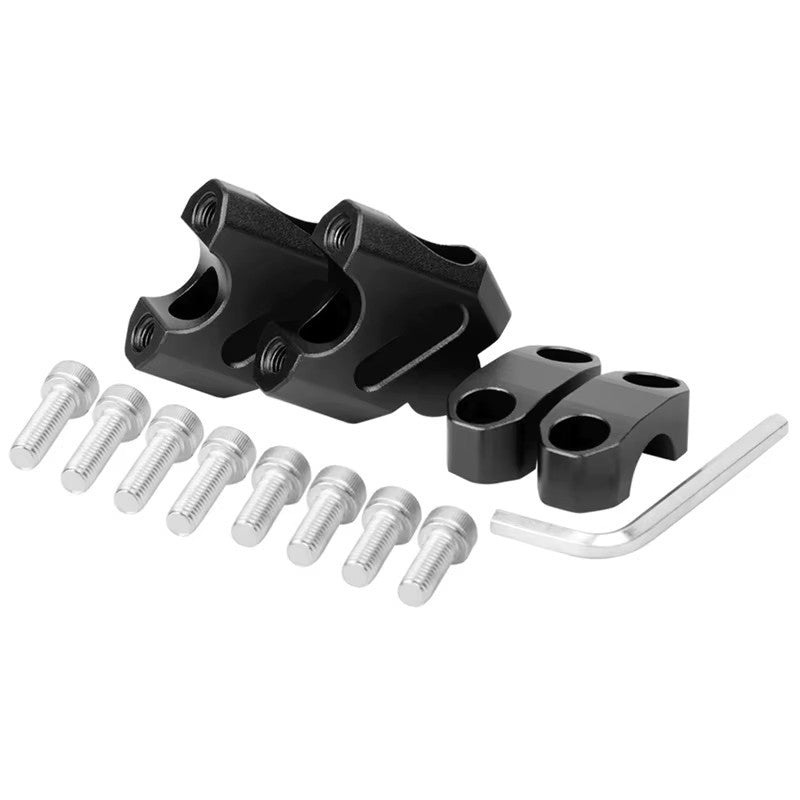 2pcs 7/8" 22mm Handlebar CNC Motorcycle Riser Mount Clamp Adapter Increased 38mm