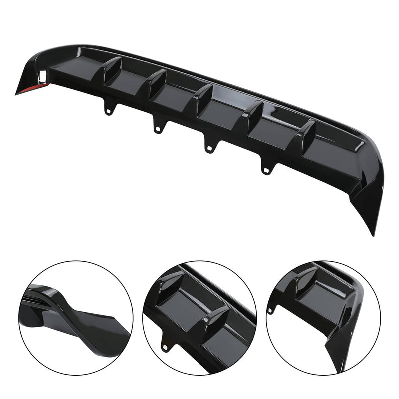 DURAFORCE Shark Fin Rear Bumper Diffuser Glossy Black for Toyota Camry SE XSE 2018-2023