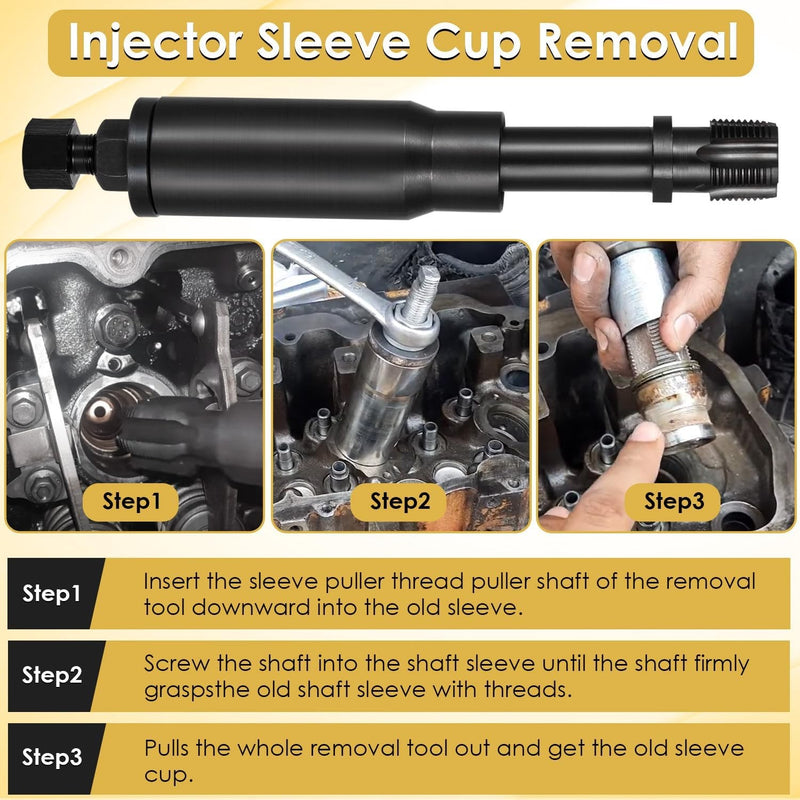 Injector Sleeve Cup Removal Tool Install Kit for Caterpillar CAT 3126B C7 C9