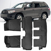 DURAFORCE Floor Mats for Toyota Highlander 2008-2013 1st 2nd 3rd Row Liners Set of 3