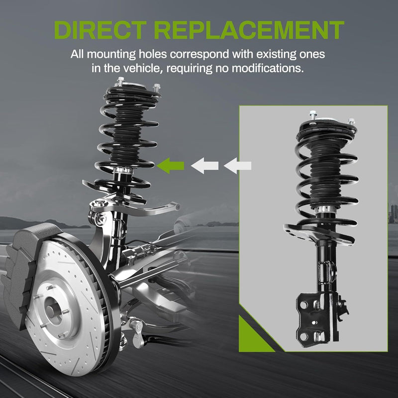 Set Front Complete Struts Shocks Coil Springs for 2010-2015 Toyota Prius 1.8L