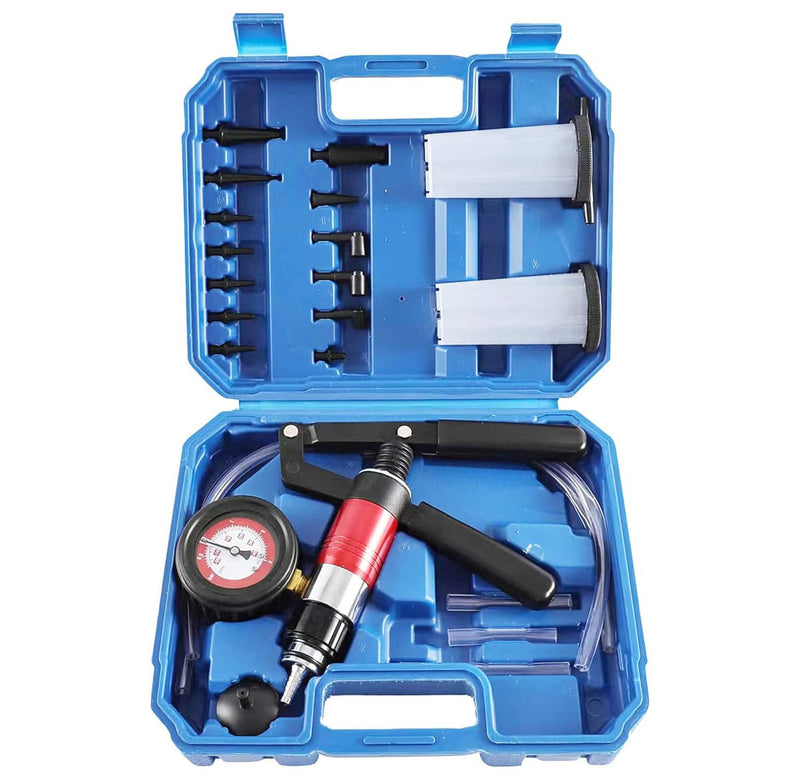 21pcs Hand Held Vacuum Pressure Pump Tester Brake Fluid Bleeder Tool