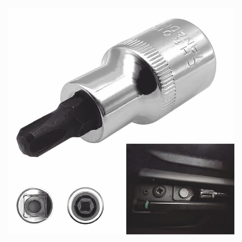 1/2 Inch DR 4 Teeth Screw Removal Socket Remove Tool for Jeep Cherokee Car Seat