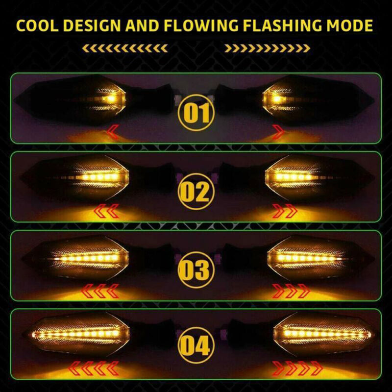 4 Pcs Flowing LED Turn Signals Blinker Light for Yamaha YZF R1 R6 R6S MT DRZ400