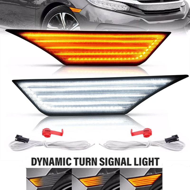 Sequential Dynamic Turn Signal LED Marker Light Assembly for Honda Civic 16-21