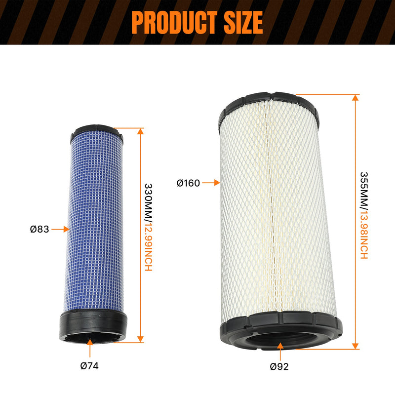 AF25557 AF25558 Air Filters Set for Fleetguard P828889 P829333 2 Pieces