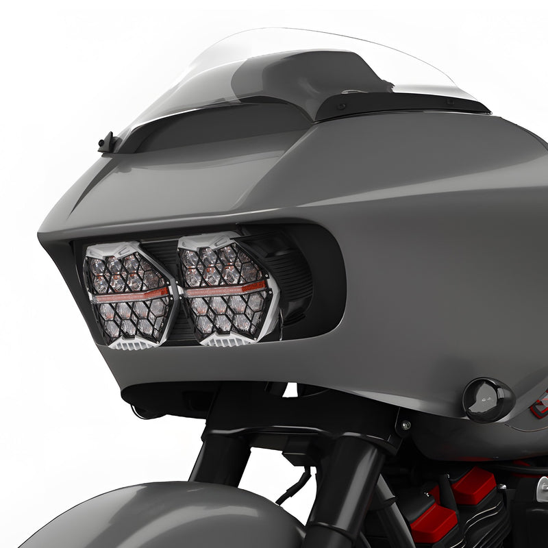 Dual LED Headlight for Harley Road Glide 2015-2024 High/Low Beam DRL Projector