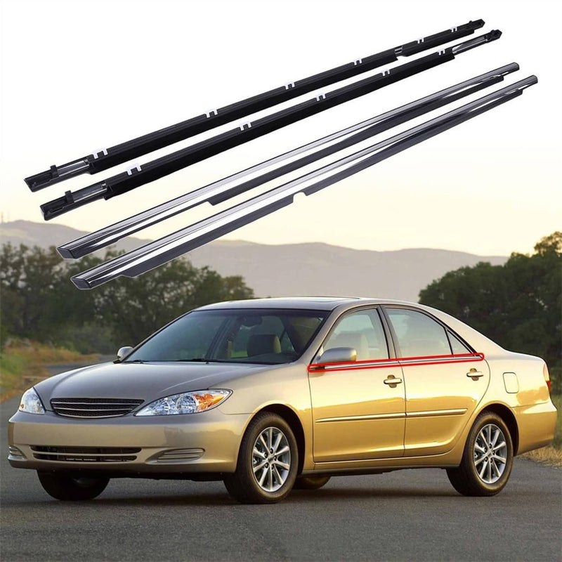 4Pcs Window Molding Trim Weather Strip Seal Strip for 2002-2006 Toyota Camry
