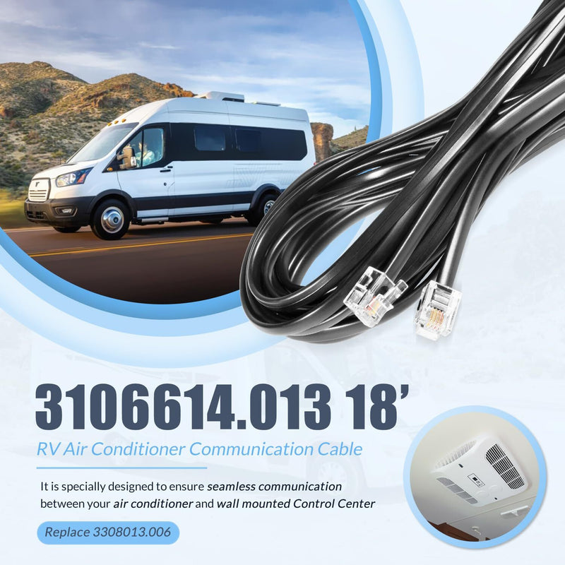3106614.013 18' RV Communication Cable for Dometic Air Conditioner With Connecto