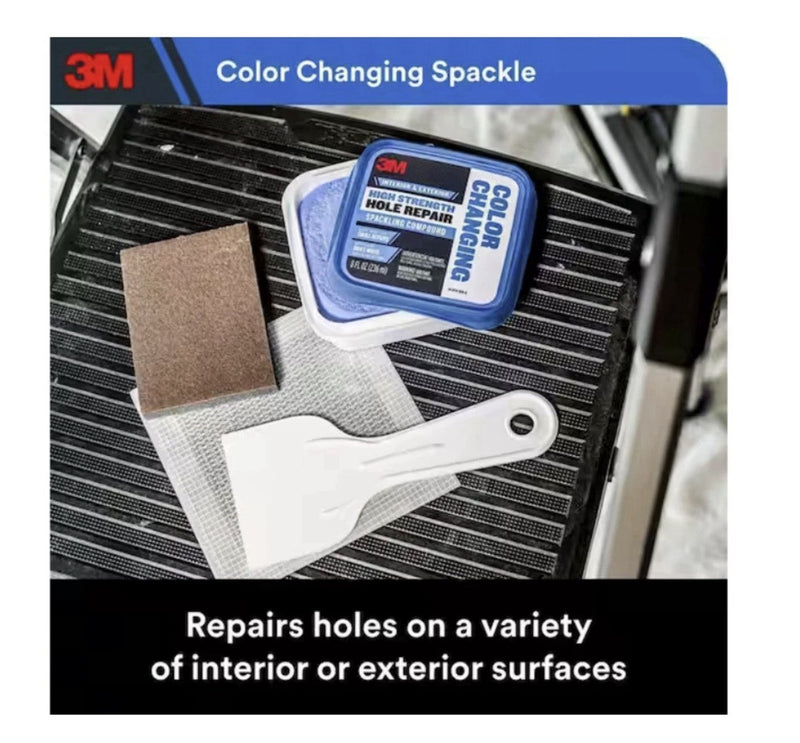 High Strength Hole Repair Kit Color Changing Spackling Compound for 3M Blue 8 oz