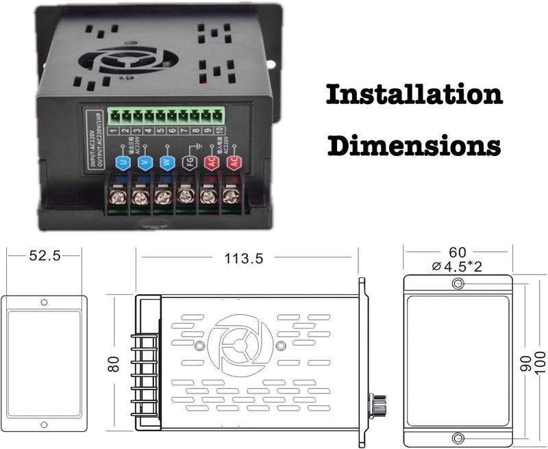 110V 220V 750W 1HP Single Phase Inverter VFD Motor Speed Controller VSD