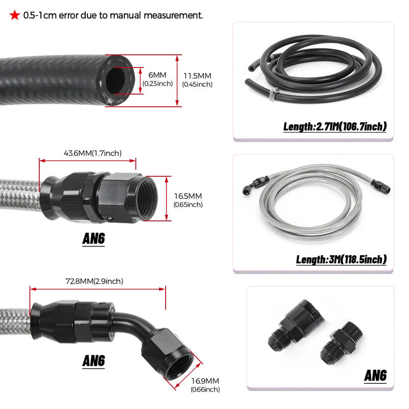 Fuel Feed Line & Rubber Return for 96-00 Honda Civic Sedan Coupe Hatchback 1.6L