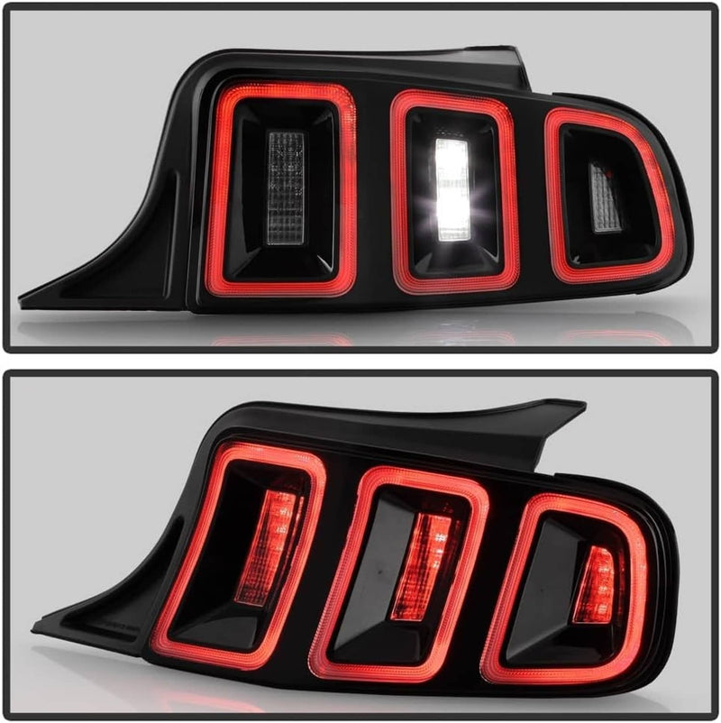 Full LED Sequential Tail Lights Black Brake Lamps for 2010-2014 Ford Mustang