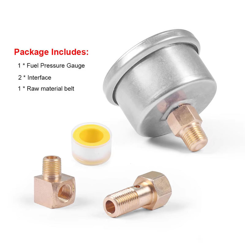 Liquid Filled Fuel Pressure Gauge 1/8 NPT 100PSI for VMS Honda Acura Civic