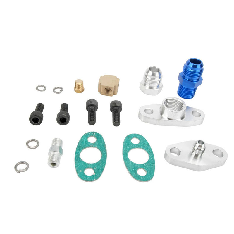 Turbo Oil Drain Return Line Feed Kit for T3 T4 T70 T66 GT35 Turbocharger