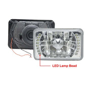 DURAFORCE 2PCS 4x6'' inch LED Headlights Chrome Bright For 1982-1992 Chevrolet Camaro