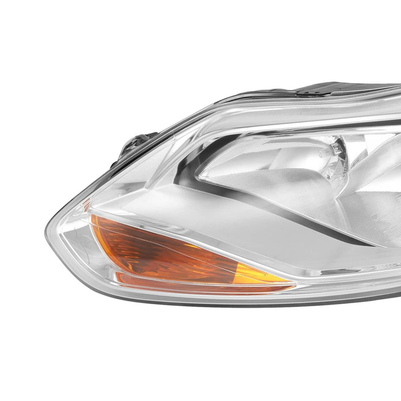 DURAFORCE Clear Lens Halogen Left Driver Side Headlight for Ford Focus 2012-2014 W/Bulb