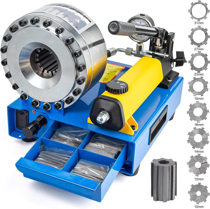 5600KN Hydraulic Hose Crimper Pipe Clamping Machine w/ 8 Dies 10mm-30m