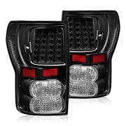 DURAFORCE Full LED Tail Lights Left+Right Black for Toyota Tundra 2007-2013 Pair Set