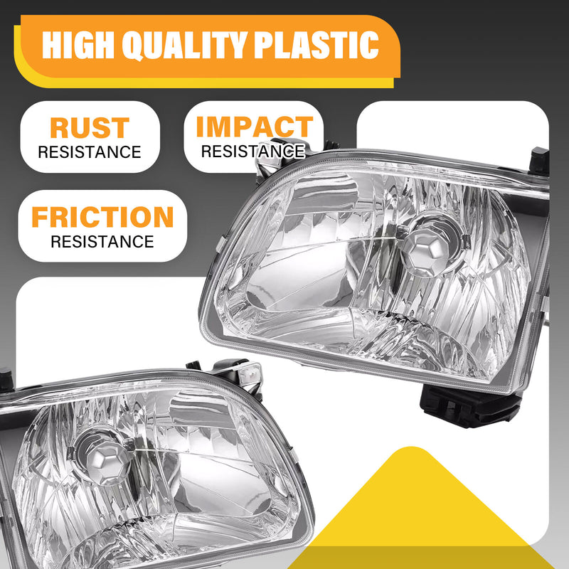 Headlights Headlamps W/Bulb Driver Passenger for Toyota Tacoma 2001-2004