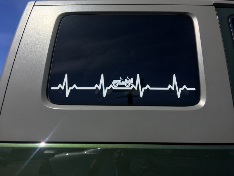 DURAFORCE EKG Heartbeat Vinyl Decal 22.5 x 4 for Wrangler TJ YJ CJ Sport Sahara SE S X