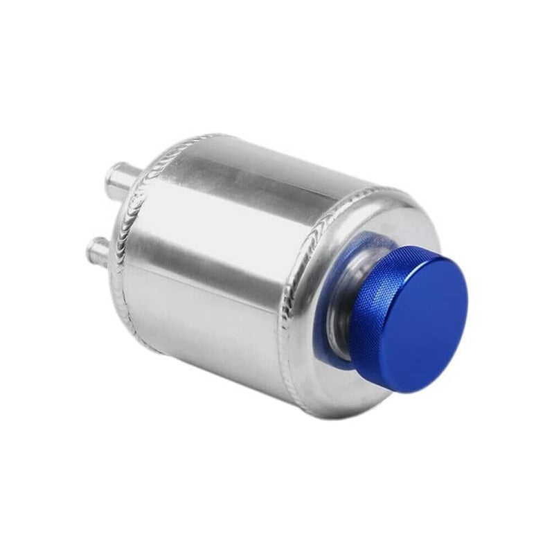 Universal Aluminum Racing Power Steering Fluid Reservoir Tank Silver Clamps