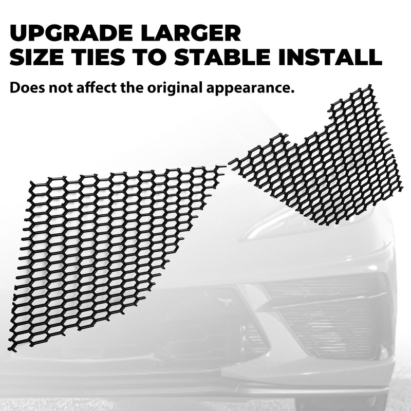 Front Radiator Grill Mesh Guard Insert Covers for Chevy Corvette C8 2020-2024