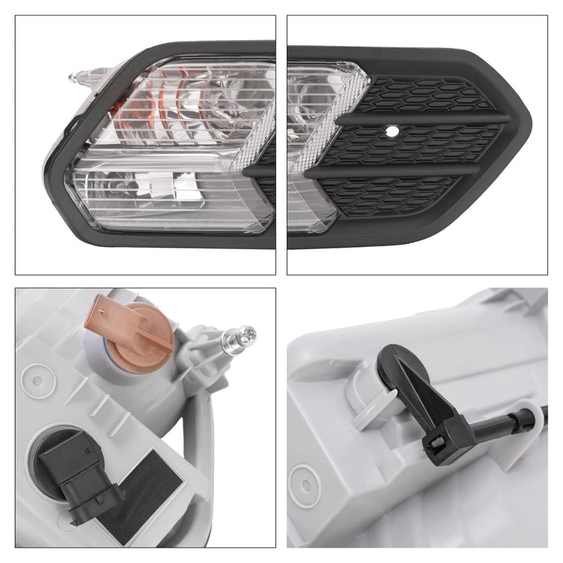 DURAFORCE Right Side Fog Light with Black Bezel Cover for Ford Escape Kuga 2017 2018 2019