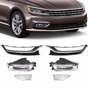 DURAFORCE Fog Light Bezels Chrome Trim RH LH for Volkswagen Passat 2012-2015 Pair