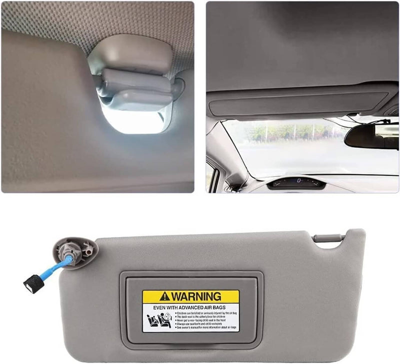 83280-TA5-A51ZA Pair Gray Sun Visor w/ Light Mirror for Honda Accord 2008-2017