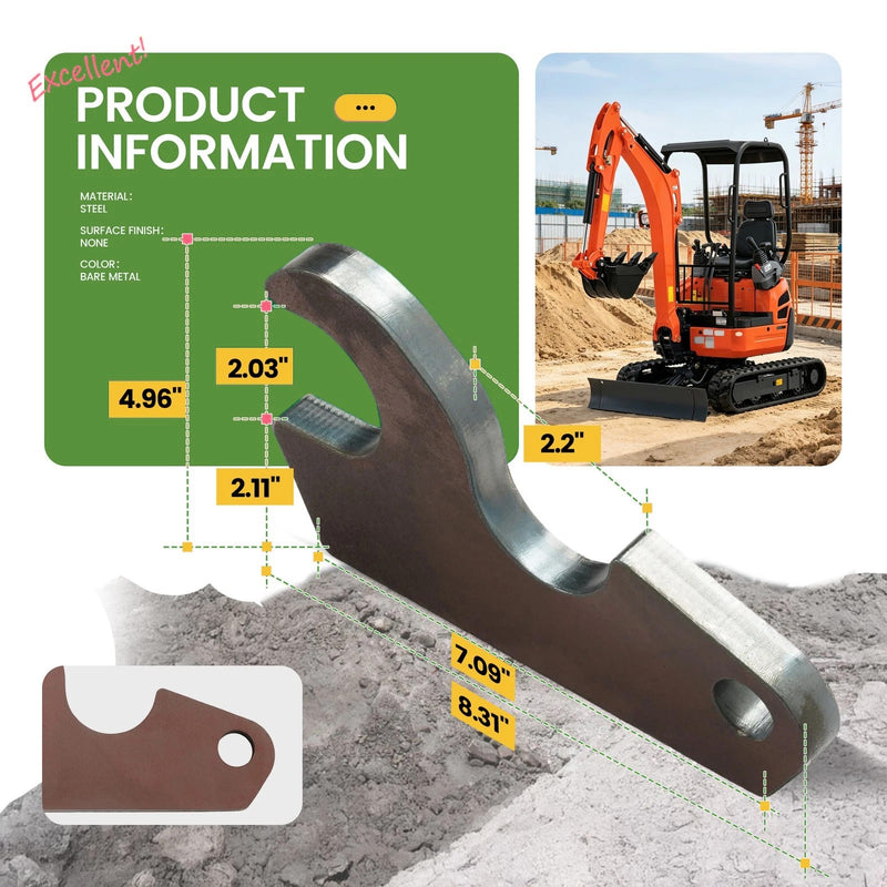 Excavator 2 Ears Quick Attach Bucket Attachment for Kubota KX041 KX018 U17