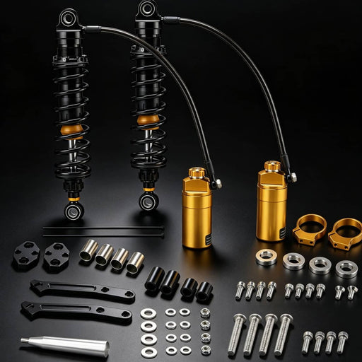 DURAFORCE Remote Reservoir Adjustable Rear Shocks for Harley Touring Suspension Upgrade