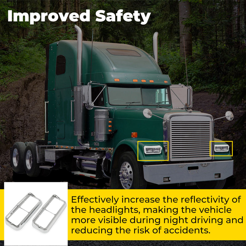 ABS Headlight Bezel Visor for Peterbilt 379 for Freightliner for Kenworth Truck