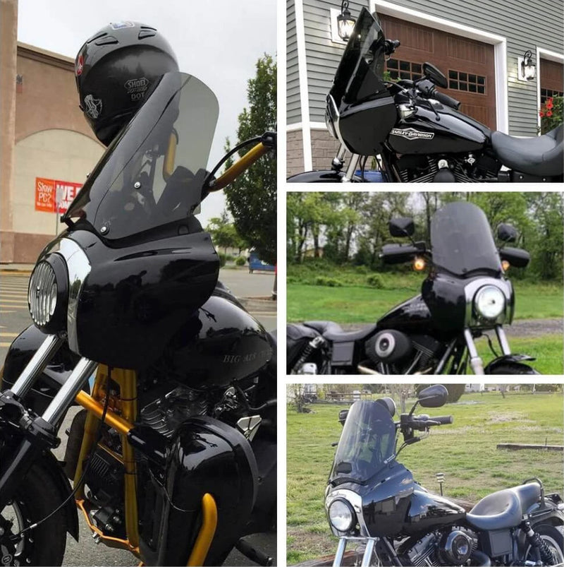 Front Upper Fairing with 15" Windshield for Harley Dyna FXDB 2006-2017 2010 2011