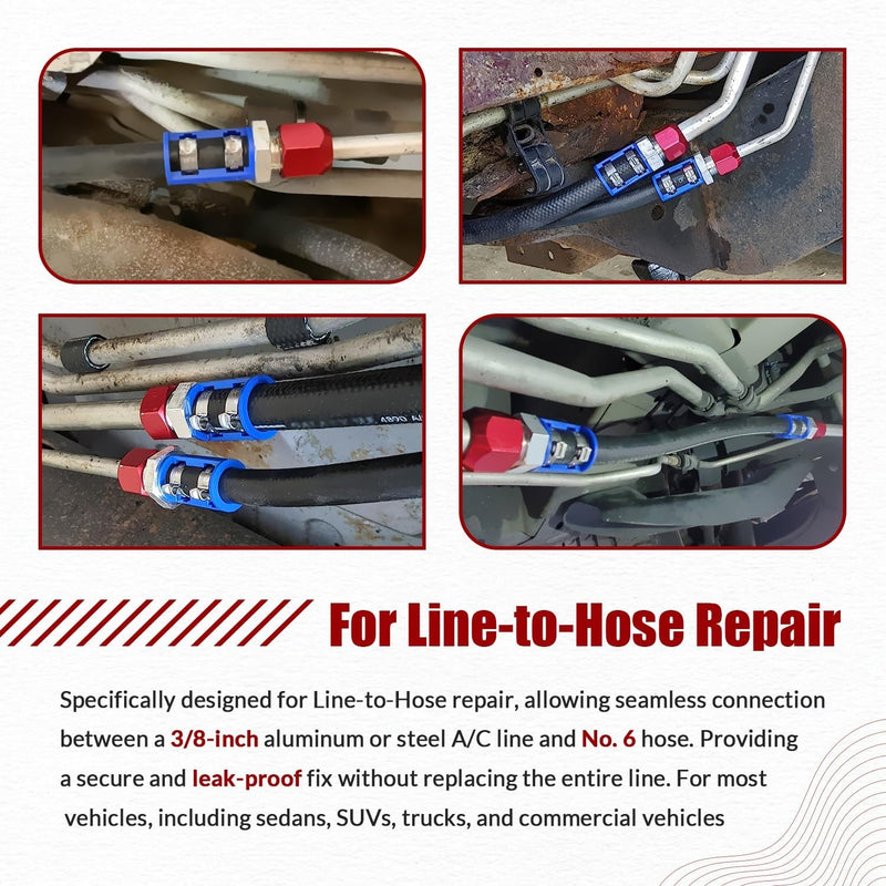 800-671 A/C Line Splice Kit for 3/8 Line With No.6 Hose 24 Line to Hose Repair