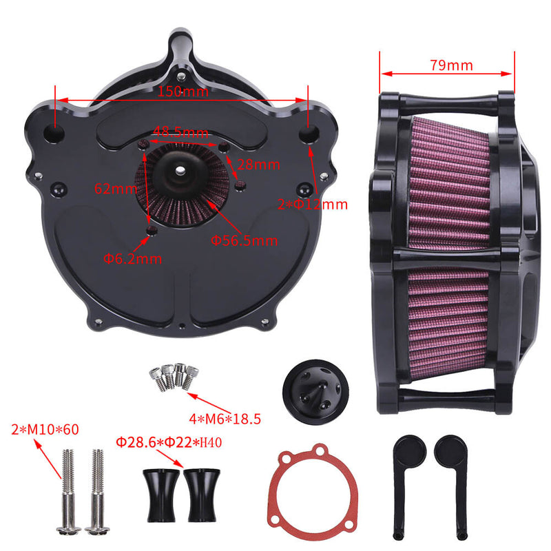 Air Cleaner Intake Filter Kit for Harley Dyna FXD FXDL FXDWG FXDX 1993-2017