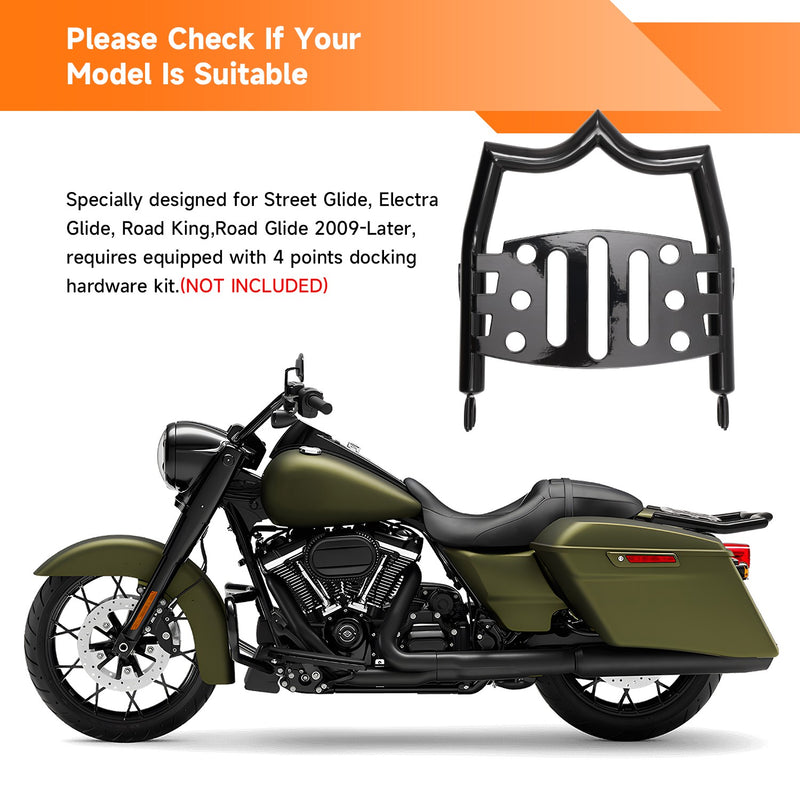Motorcycle Detachable Rear Luggage Rack for Harley Touring Models 2009-2025