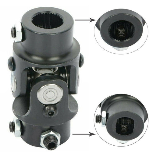DURAFORCE 3/4" DD X 3/4" DD Universal Steering Single U-Joint Shaft Black