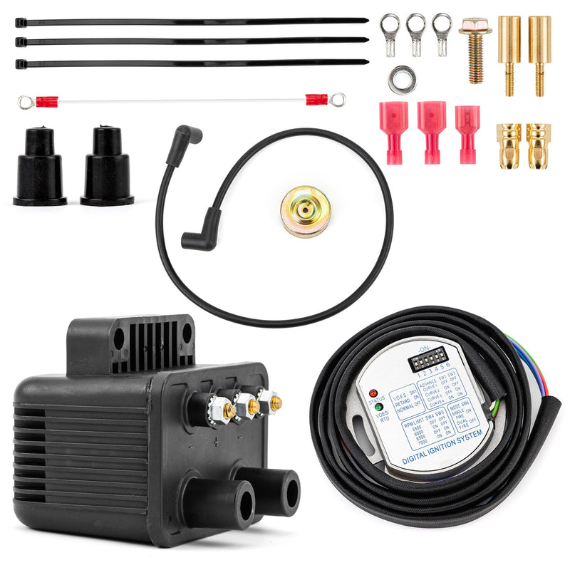 53-660 53-644 Single Fire Programmable Ignition Coil Kit for Harley