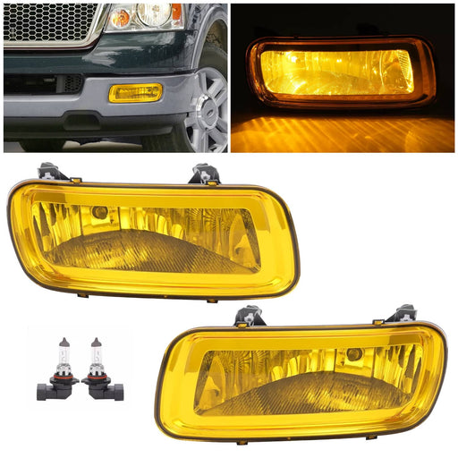 DURAFORCE Yellow Lens Front Left & Right Fog Lights Lamps for Ford F150 F-150 2004-06 2PCS