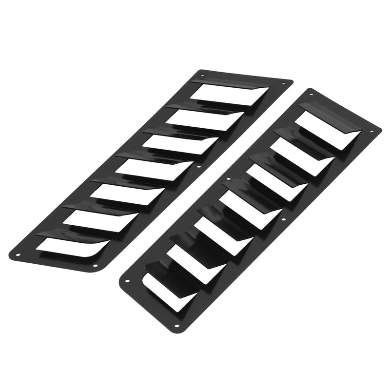Universal Car Parts Hood Louver Vent Scoop Panel Set Cooling Kit Black