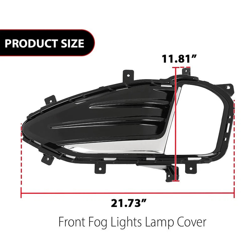 DURAFORCE 1Pc Fog Light Cover For 2019-2024 Ford Edge Chrome Left Driver Side Bezel