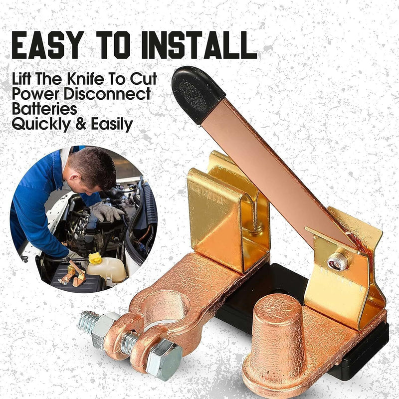 Knife Blade Switch Battery Disconnect Top Post Heavy Duty Shut Off Car 12v 24v