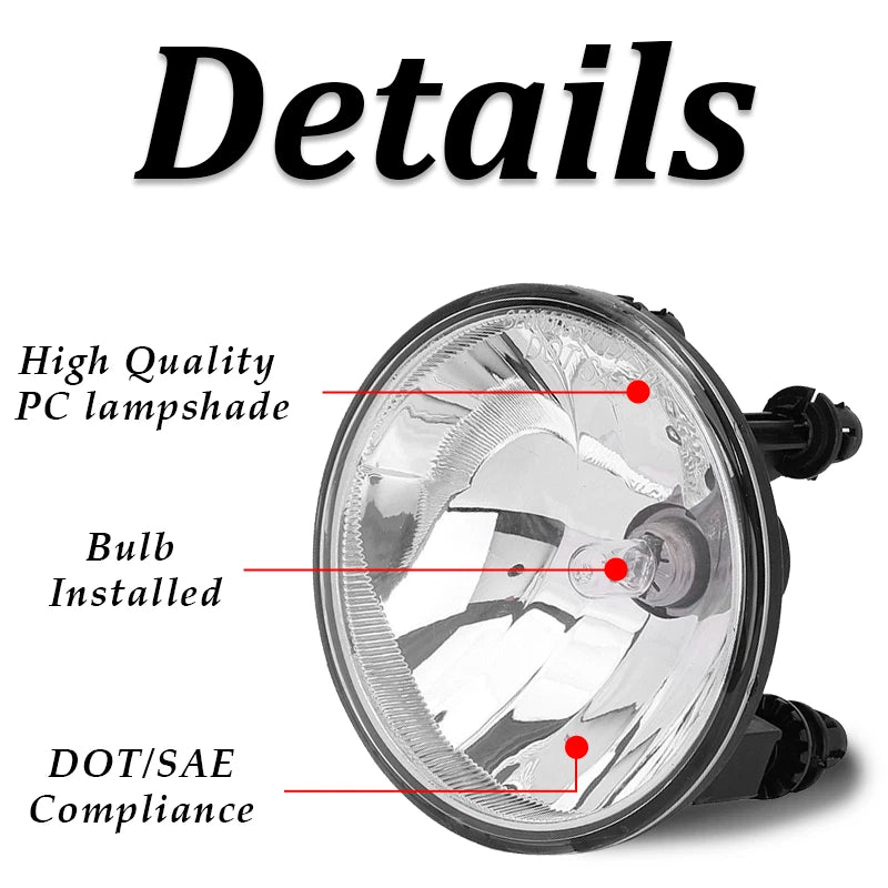 DURAFORCE Fog Lights for 2007-2014 for Chevy Tahoe Avalanche Suburban for GMC Yukon