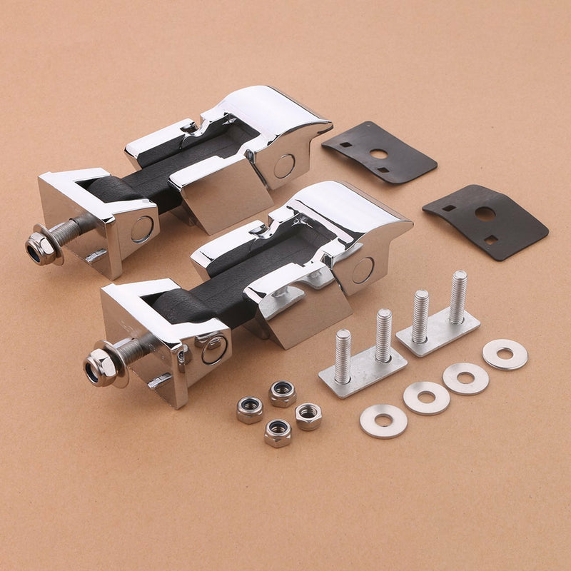 Silver Aluminum Hood Lock Latch Catch Pair for Jeep 2007-2018 Wrangler JK