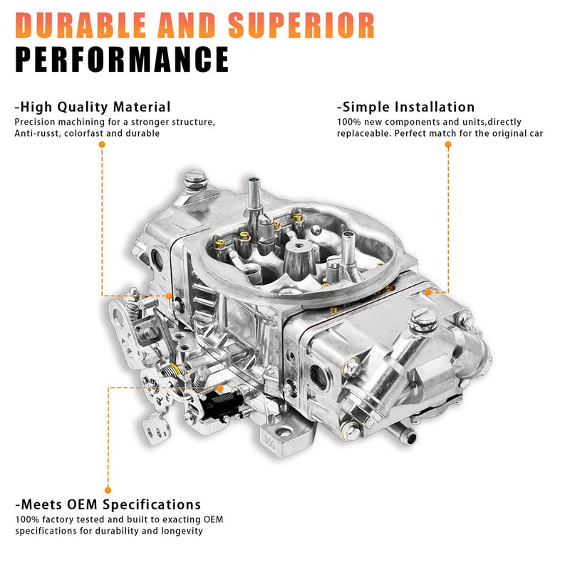 BR-67201 850CFM 4 Barrel Carburetor Double Pumper Mechanical Performance Race