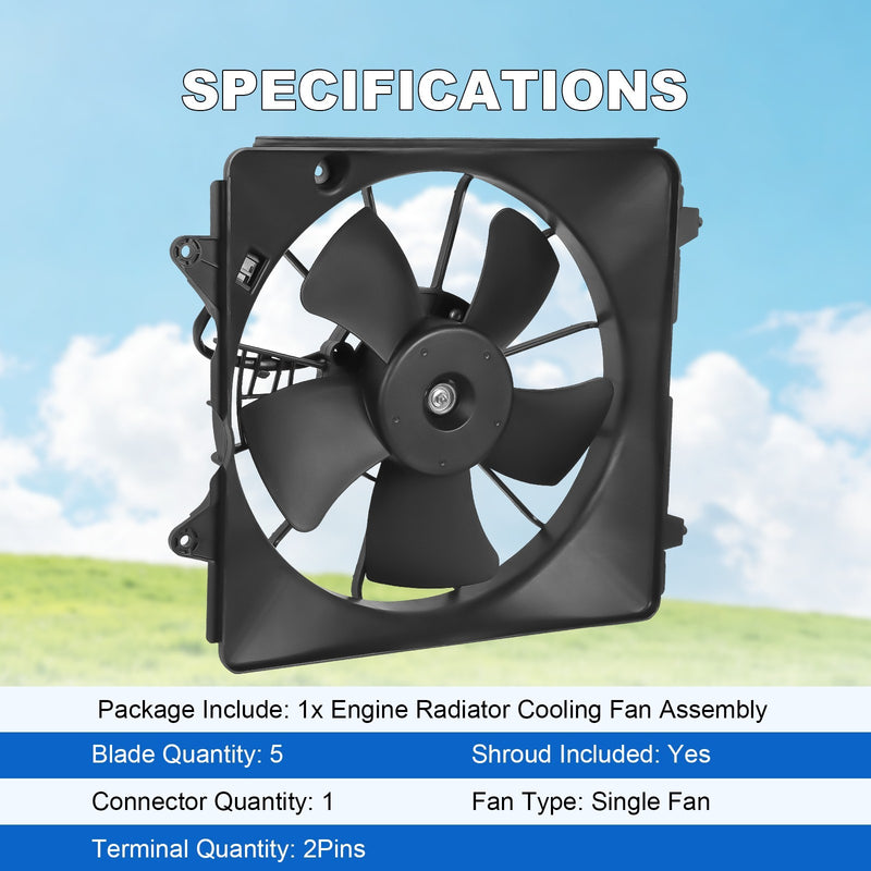 620-253 Radiator Cooling Fan Assembly Driver Side for Honda Civic 1.8L 2006-2011