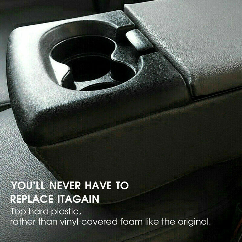 Center Console Cup Holder Armrest Cover Pad Trim for Ford F150 2004-2014 Black